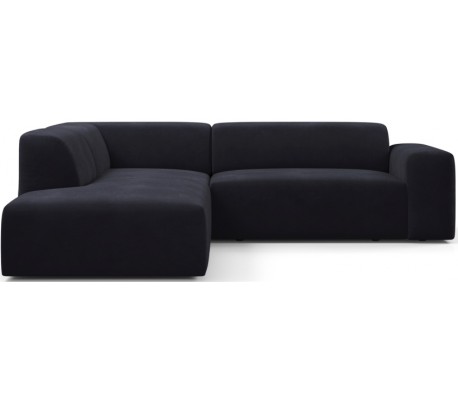 Karen Big venstrevendt chaiselong sofa i velour 260 x 250 cm - Blå