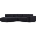 Karen Big venstrevendt chaiselong sofa i velour 260 x 250 cm - Blå