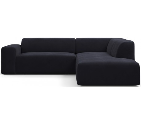 Karen Big højrevendt chaiselong sofa i velour 260 x 250 cm - Blå