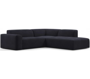 Karen Big højrevendt chaiselong sofa i velour 260 x 250 cm - Blå 2