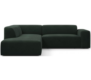 Karen Big venstrevendt chaiselong sofa i velour 260 x 250 cm - Navyblå