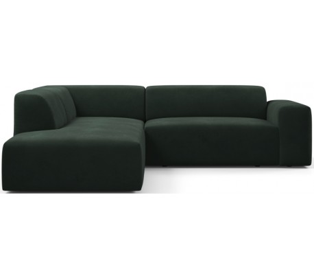 Karen Big venstrevendt chaiselong sofa i velour 260 x 250 cm - Navyblå