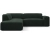 Karen Big venstrevendt chaiselong sofa i velour 260 x 250 cm - Mørkegrøn