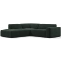Karen Big venstrevendt chaiselong sofa i velour 260 x 250 cm - Navyblå