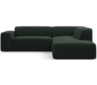 Karen Big højrevendt chaiselong sofa i velour 260 x 250 cm - Navyblå