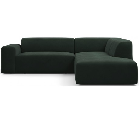 Karen Big højrevendt chaiselong sofa i velour 260 x 250 cm - Navyblå