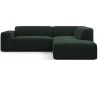 Karen Big højrevendt chaiselong sofa i velour 260 x 250 cm - Mørkegrøn