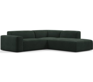 Karen Big højrevendt chaiselong sofa i velour 260 x 250 cm - Navyblå 2