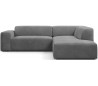 Karen Big højrevendt chaiselong sofa i velour 260 x 250 cm - Lysegrå