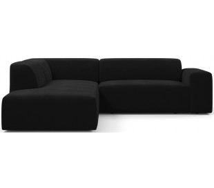 Karen Big venstrevendt chaiselong sofa i velour 260 x 250 cm - Lysegrå