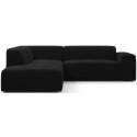 Karen Big venstrevendt chaiselong sofa i velour 260 x 250 cm - Lysegrå
