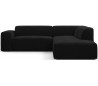Karen Big højrevendt chaiselong sofa i velour 260 x 250 cm - Sort