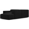 Karen Big højrevendt chaiselong sofa i velour 260 x 250 cm - Lysegrå