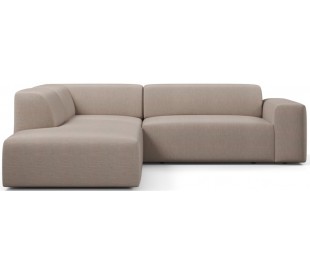Karen Big venstrevendt chaiselong sofa i polyester 260 x 250 cm - Creme