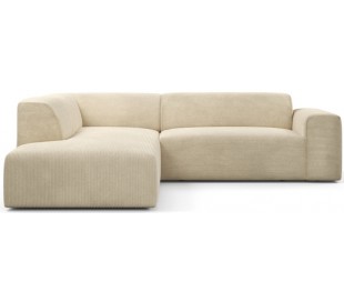 Karen Big venstrevendt chaiselong sofa i polyester 260 x 250 cm - Creme