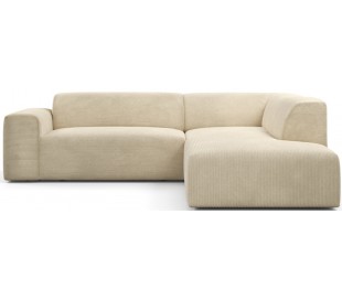 Karen Big venstrevendt chaiselong sofa i corduroy 260 x 250 cm - Creme