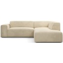 Karen Big venstrevendt chaiselong sofa i corduroy 260 x 250 cm - Creme