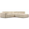 Karen Big venstrevendt chaiselong sofa i corduroy 260 x 250 cm - Creme