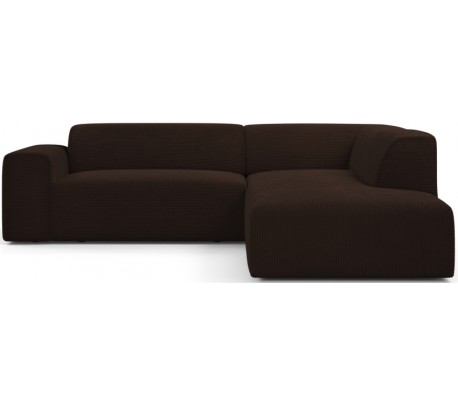 Karen Big højrevendt chaiselong sofa i corduroy 260 x 250 cm - Brun