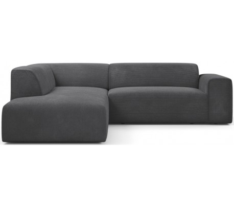 Karen Big venstrevendt chaiselong sofa i corduroy 260 x 250 cm - Grå