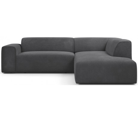 Karen Big højrevendt chaiselong sofa i corduroy 260 x 250 cm - Grå