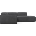 Karen Big højrevendt chaiselong sofa i corduroy 260 x 250 cm - Grå