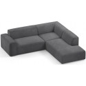 Karen Big højrevendt chaiselong sofa i corduroy 260 x 250 cm - Grå