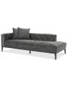 Cesare venstrevendt daybed i velour 220 x 96 cm - Gunmetal/Granitgrå