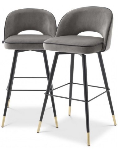 2 x Cliff barstole i velour og stål...