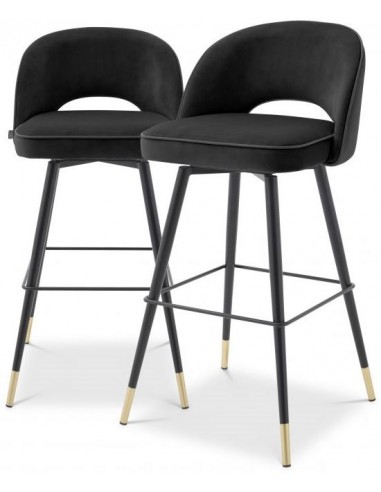 2 x Cliff barstole i velour og stål...