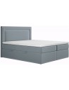 Annecy kontinentalseng med opbevaring og sengegavl 180 x 200 cm med 7 komfortzoner - Blågrå