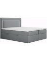 Annecy kontinentalseng med opbevaring og sengegavl 200 x 200 cm med 7 komfortzoner - Mørkegrå
