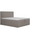 Annecy kontinentalseng med opbevaring og sengegavl 200 x 200 cm med 7 komfortzoner - Taupe