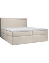 Tribeca kontinentalseng med opbevaring og sengegavl 140 x 200 cm med 7 komfortzoner - Lys beige