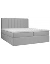 Skyfall kontinentalseng med opbevaring og sengegavl 140 x 200 cm med 7 komfortzoner - Lysegrå