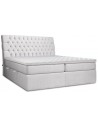 Canto kontinentalseng med opbevaring og sengegavl 160 x 200 cm med 7 komfortzoner - Lysegrå