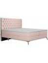 Balmore kontinentalseng med opbevaring og sengegavl 200 x 200 cm med 7 komfortzoner - Krom/Pastelpink