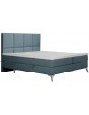 Cube kontinentalseng med opbevaring og sengegavl 200 x 200 cm med 7 komfortzoner - Krom/Blågrå