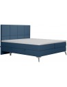 Cube kontinentalseng med opbevaring og sengegavl 140 x 200 cm med 7 komfortzoner - Krom/Blå