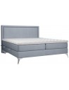 Joy kontinentalseng med opbevaring og sengegavl 140 x 200 cm med 7 komfortzoner - Krom/Blågrå