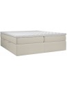 Base kontinentalseng med opbevaring 140 x 200 cm med 7 komfortzoner - Lys beige