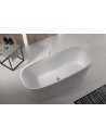 Tube fritstående badekar 150 x 65 cm Solid surface - Mat hvid
