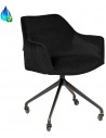 Quinn kontorstol i velour H81 cm - Sort/Sort
