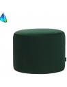 Anna puf i velour Ø50 x H37 cm - Mørkegrøn