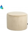 Anna puf i velour Ø50 x H37 cm - Beige