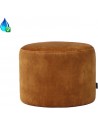 Beau puf i velour Ø50 x H37 cm - Okker