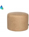 Kyla puf i øko-læder Ø50 x H37 cm - Vintage beige