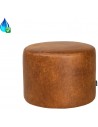 Kyla puf i øko-læder Ø50 x H37 cm - Vintage cognac