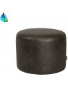 Kyla puf i øko-læder Ø50 x H37 cm - Vintage antracit