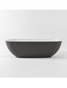 ROCK fritstående badekar 170 x 70 cm Solid surface - Talkum/Mørkegrå